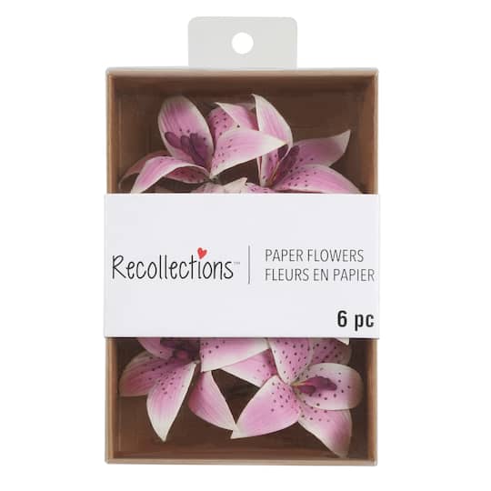 Pink Tiger Lily Paper Flowers by Recollections™, 6ct.